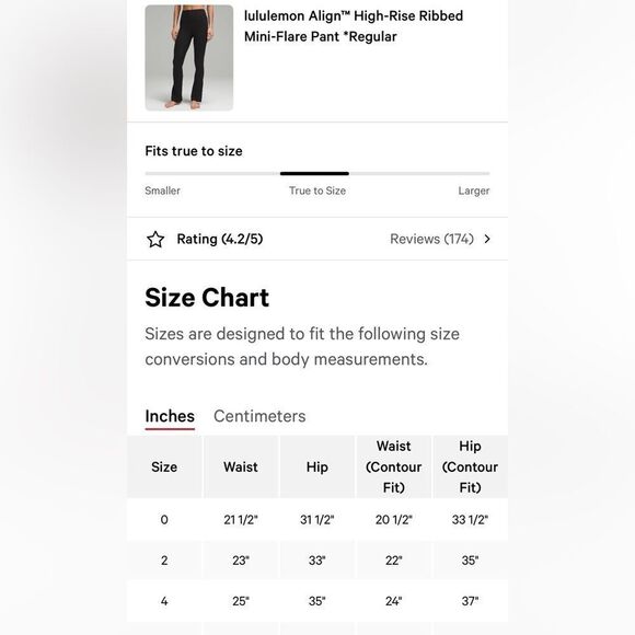 lululemon Align High-Rise Ribbed Mini-Flare Pant Regular size 0 XS NWT - Picture 7 of 7